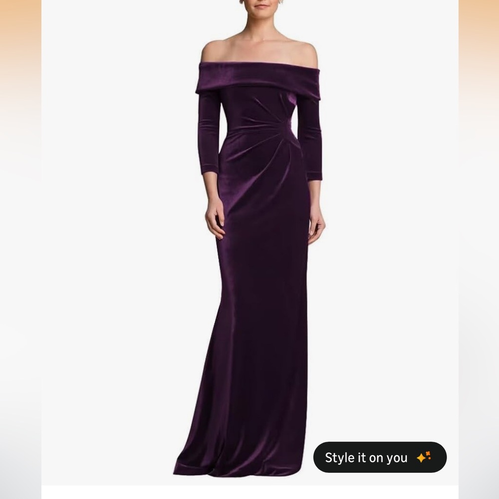 Elegant Off-Shoulder Plum Dress